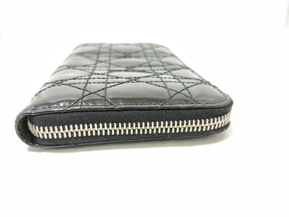 Dior Lady Dior Canage Round Wallet Enamel Wallet