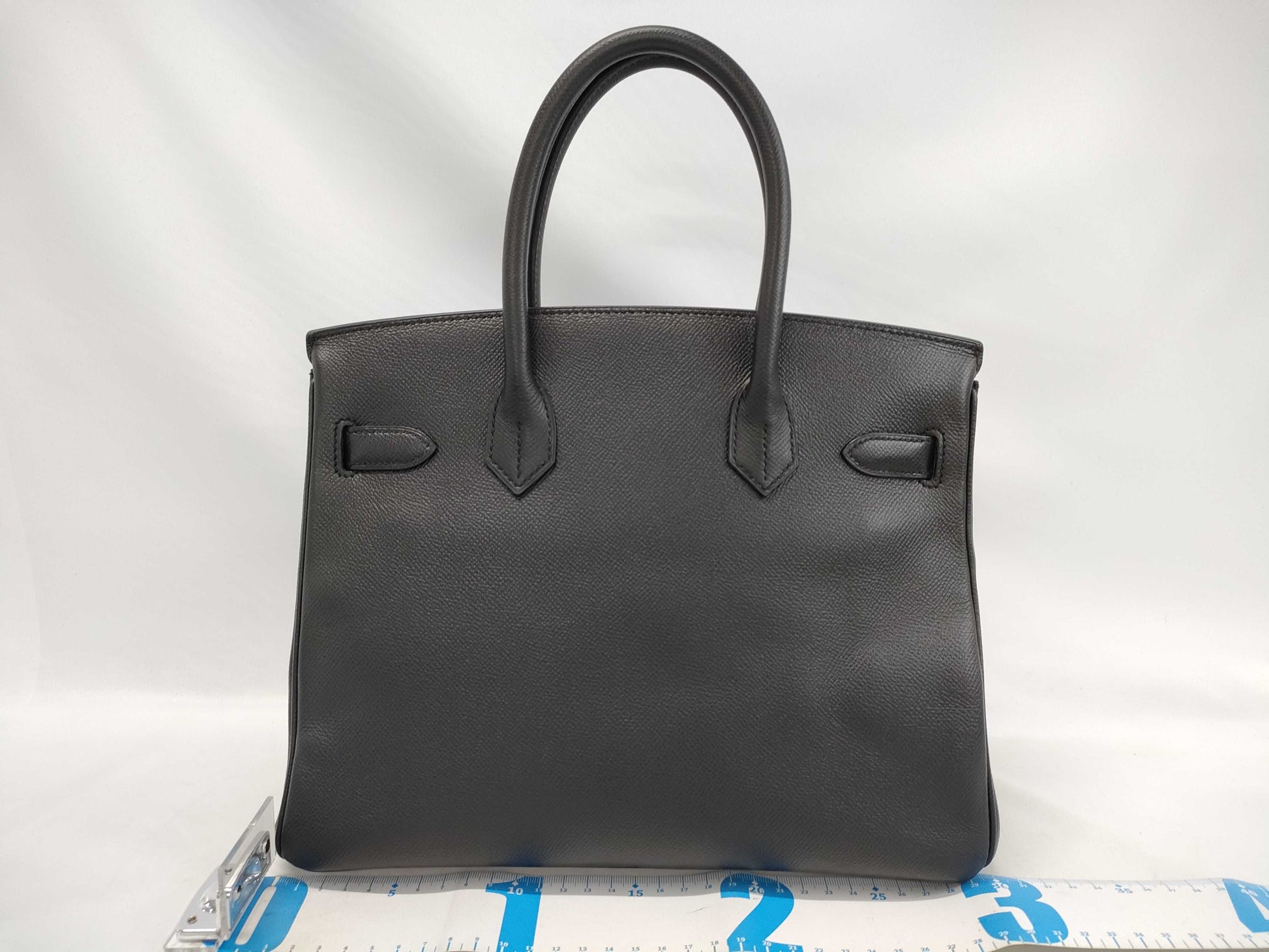 HERMES Birkin 30 Epsom Black Silver Hardware X Stamp Handbag