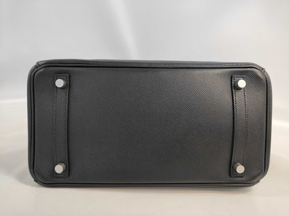 HERMES Birkin 30 Epsom Black with Silver Hardware Handbag