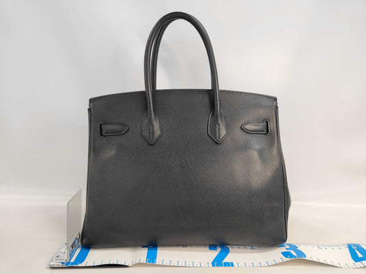 HERMES Birkin 30 Epsom Black with Silver Hardware Handbag