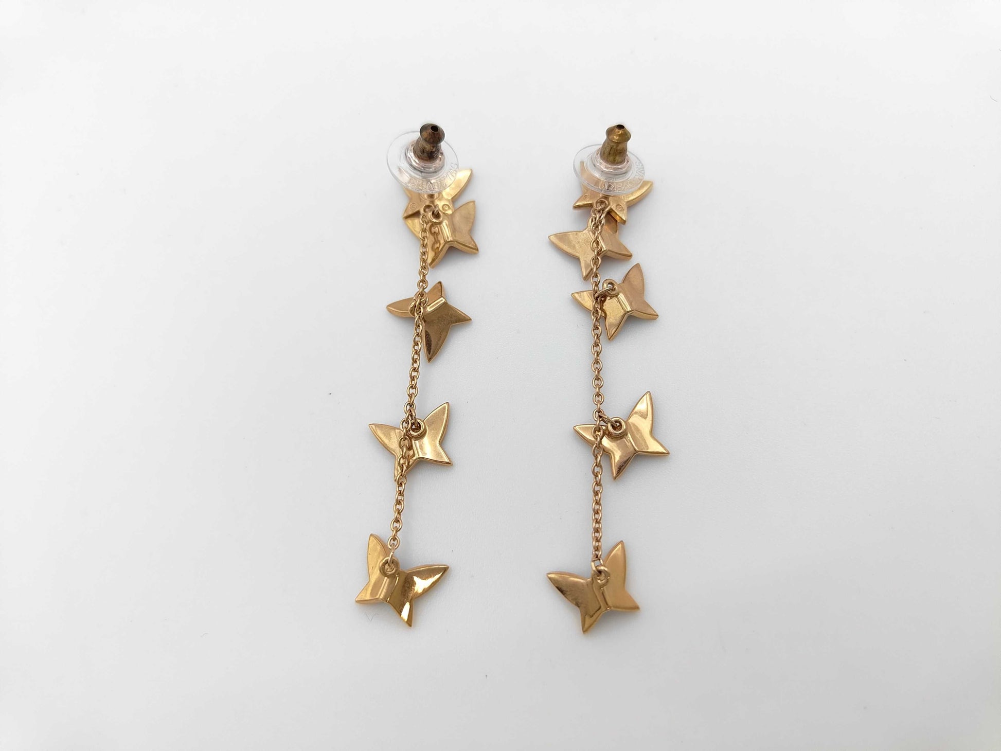 SWAROVSKI Butterfly Multicolor Stone Earrings, GP 7.0g, with Box