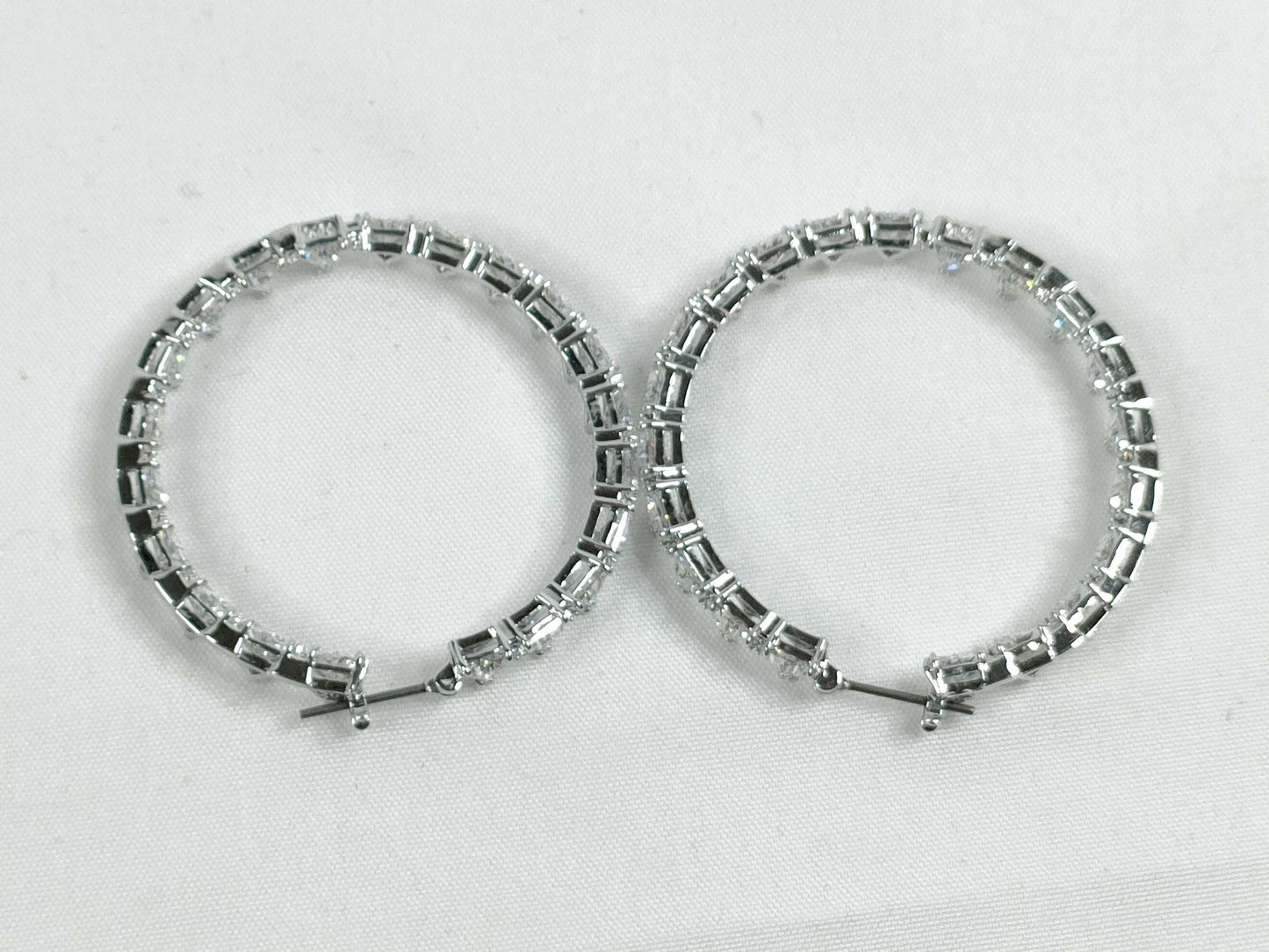 SWAROVSKI Rhinestone Circle Earrings, Metal, 8.8g