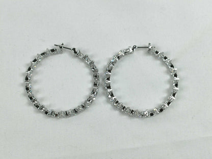 SWAROVSKI Rhinestone Circle Earrings, Metal, 8.8g