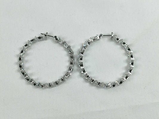 SWAROVSKI Rhinestone Circle Earrings, Metal, 8.8g