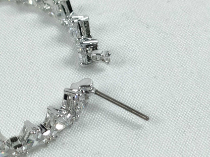 SWAROVSKI Rhinestone Circle Earrings, Metal, 8.8g