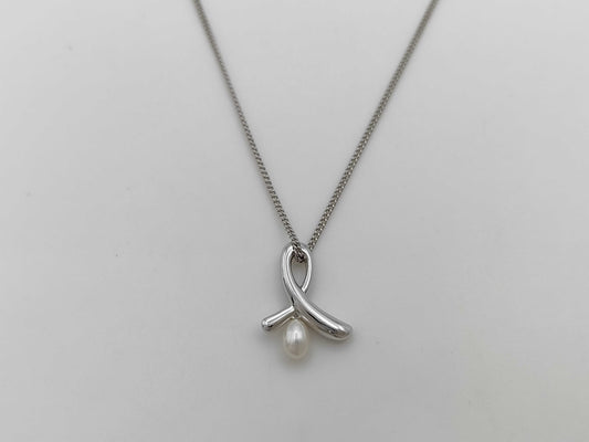 TASAKI Semi-Round Pearl Necklace, Approx. 4.4mm Diameter, Sterling Silver, 3.8g 