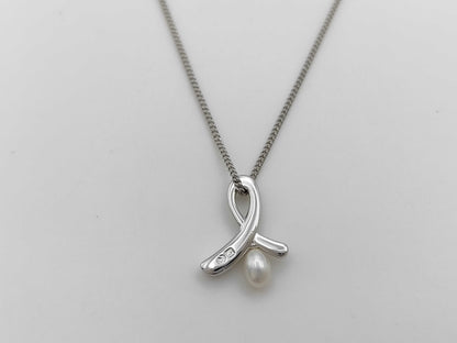 TASAKI Semi-Round Pearl Necklace, Approx. 4.4mm Diameter, Sterling Silver, 3.8g 