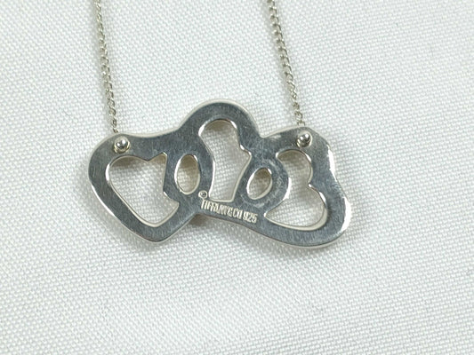 Tiffany & Co. Triple Heart Necklace, SV925, 3.8g, 42cm