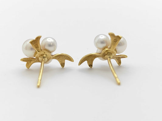 Pearl Diameter Approx. 4.2-5.0mm K18 2.0g Earrings 