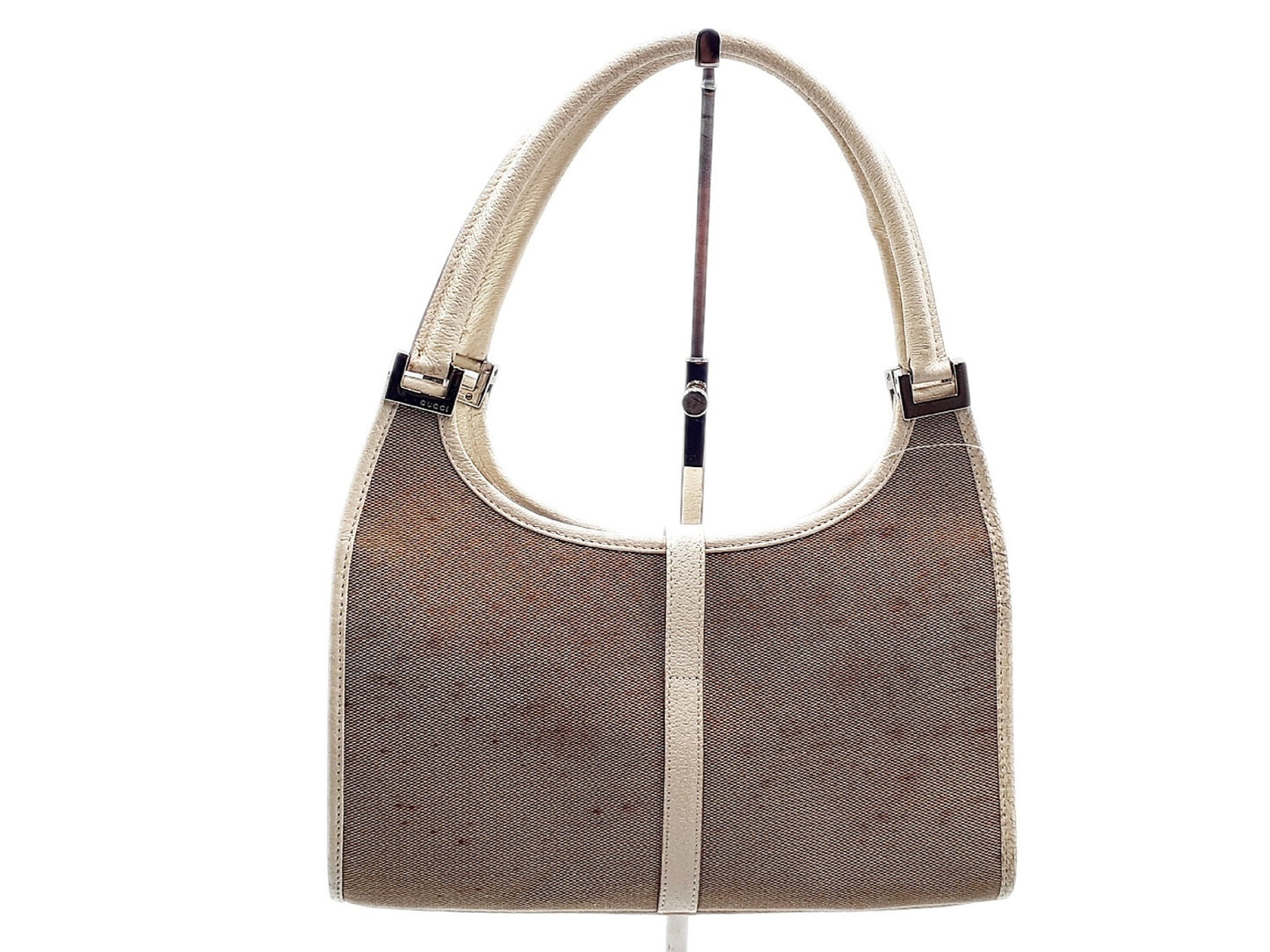 GUCCI Jackie Leather Handbag with Silver Hardware 002.1068