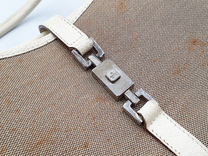 GUCCI Jackie Leather Handbag with Silver Hardware 002.1068