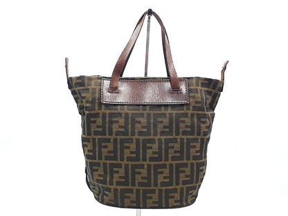 FENDI Zucca Leather Tote Bag