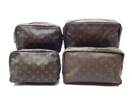 LOUIS VUITTON 4-Piece Monogram True Toilet 28 and True Toilet 23 Pouch Set