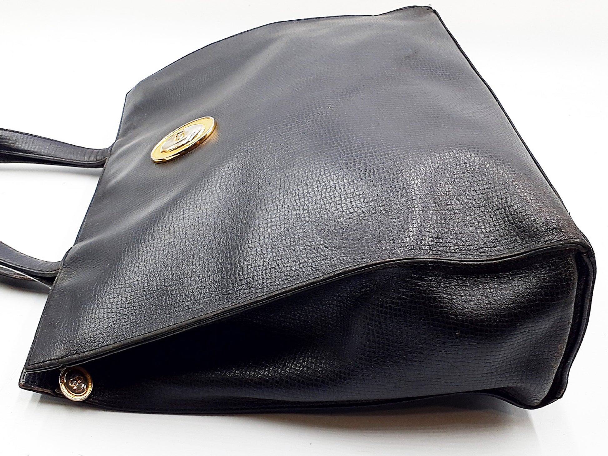 Dior Leather Gold Hardware CD Vintage Tote Bag