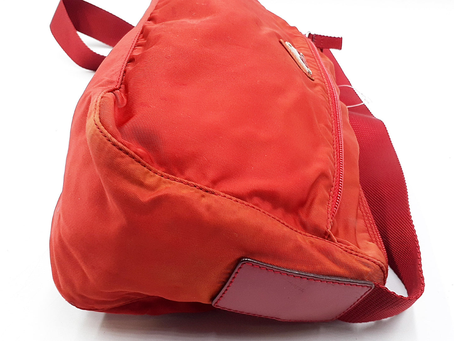 PRADA Nylon Triangle Plate Red Shoulder Bag