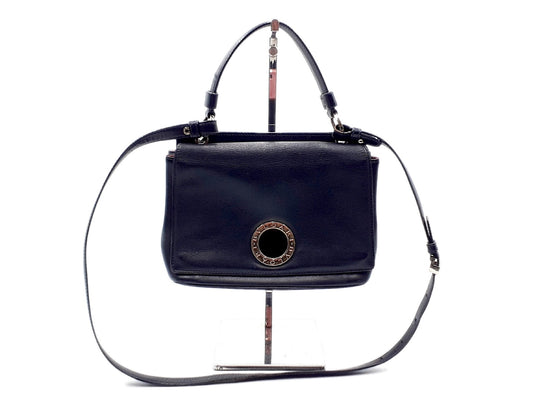 BVLGARI 2-way handbag with strap, B.zero hardware, gold hardware, leather