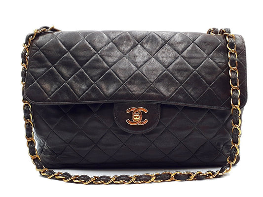 CHANEL Matelasse 30 Lambskin Gold Hardware Single Flap Shoulder Bag