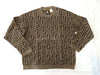 FENDI Men's Zucca Print Brown Knit Top