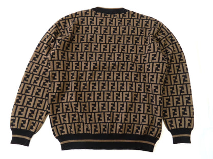 FENDI XL 50 Men's Zucca Print FF Fendi Knit Top