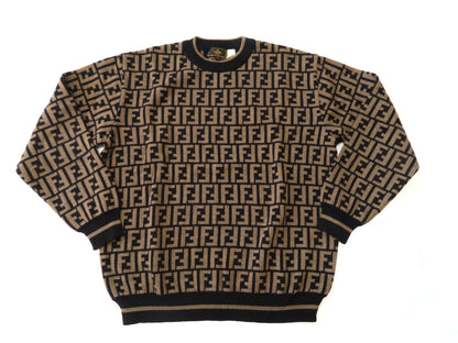 FENDI XL 50 Men's Zucca Print FF Fendi Knit Top