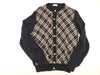 BURBERRY Horse Gold Button Nova Check Wool Cardigan Burberry Cardigan