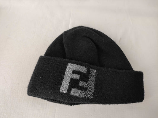 FENDI current tag FENDI Zucca logo FF black knit beanie wool other apparel