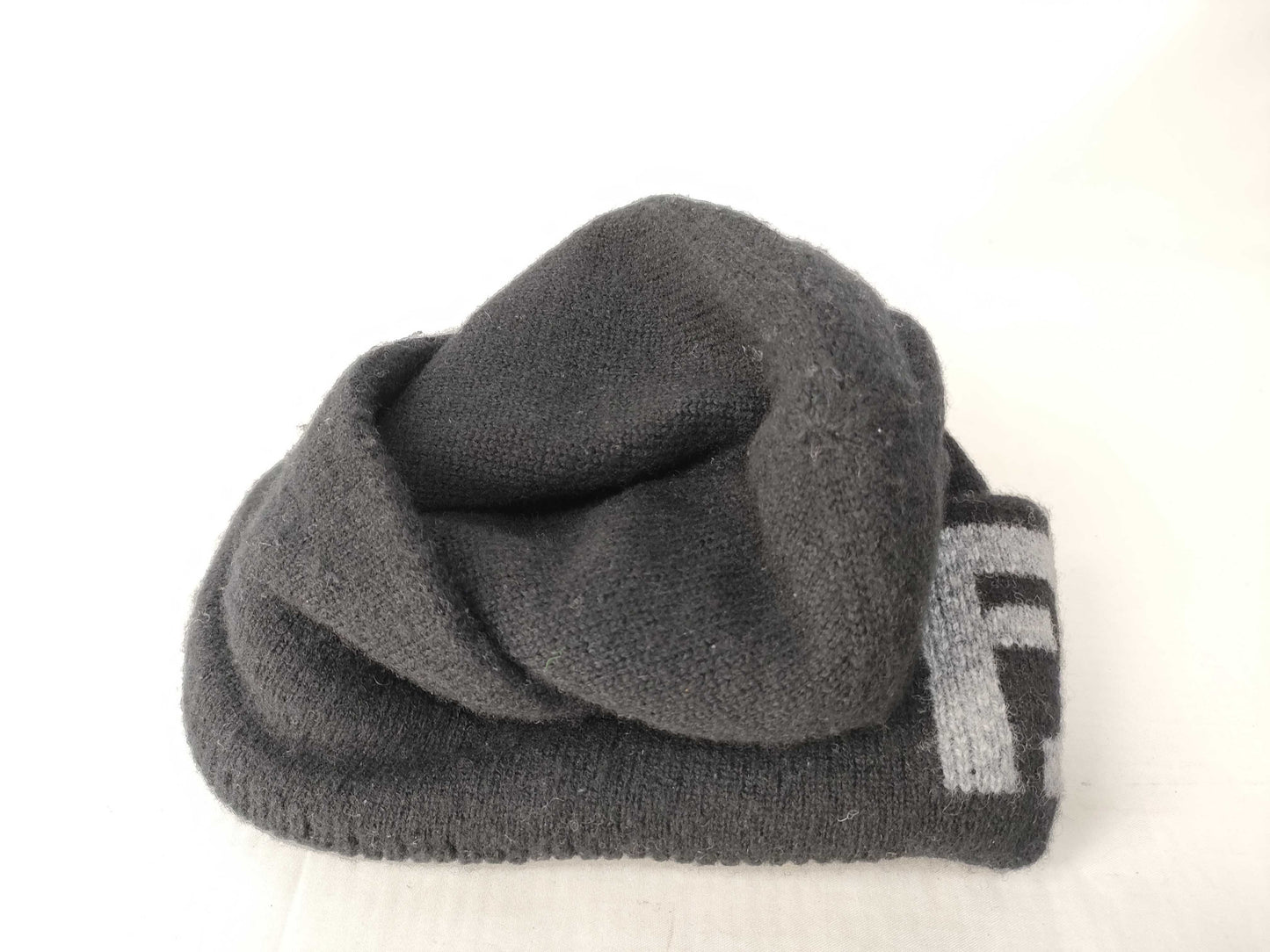 FENDI current tag FENDI Zucca logo FF black knit beanie wool other apparel
