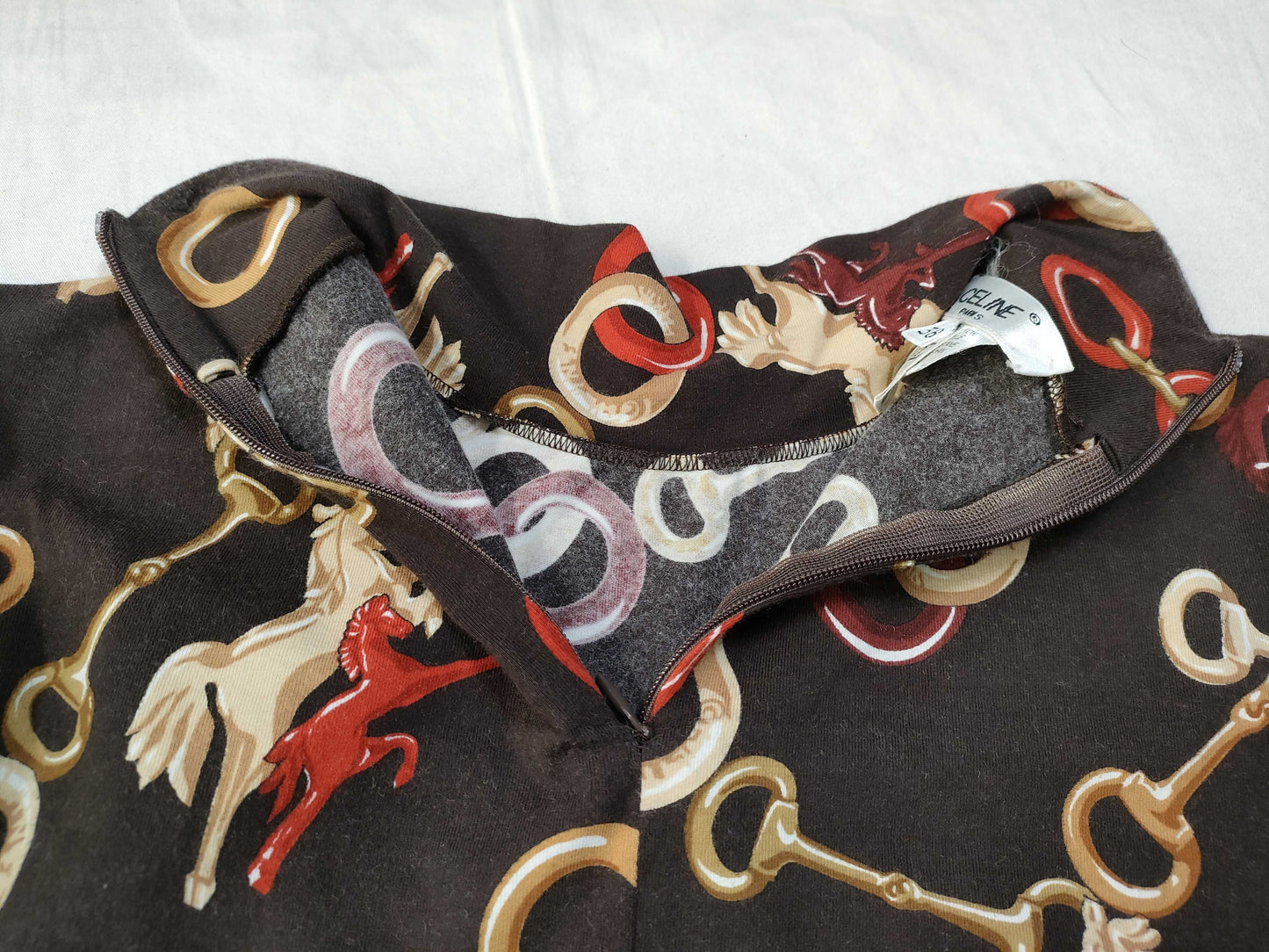 CELINE Gold Horse Print Tops