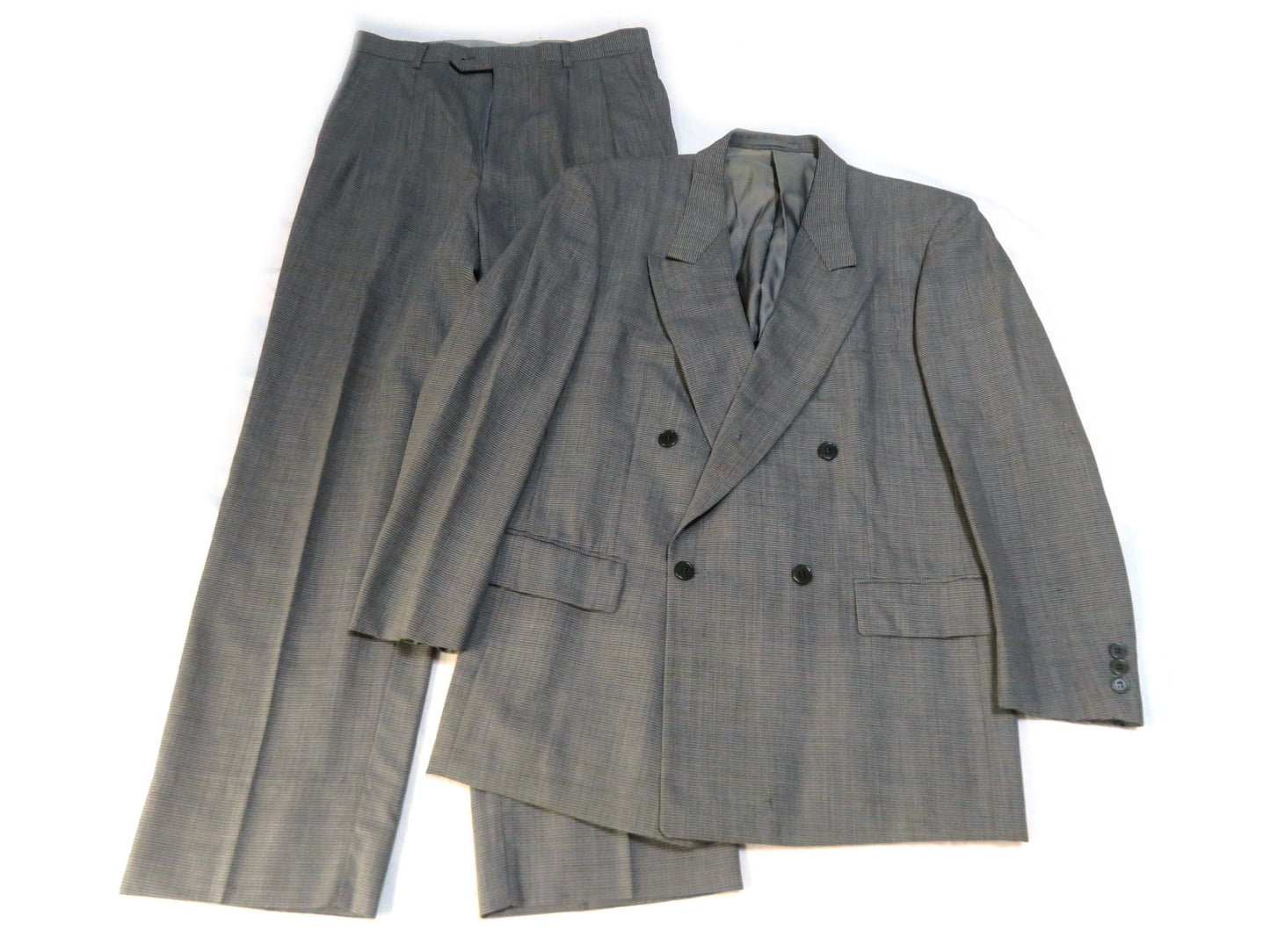 Yves Saint Laurent Houndstooth Wool Set for Men, Jacket and Pants, Other Apparel