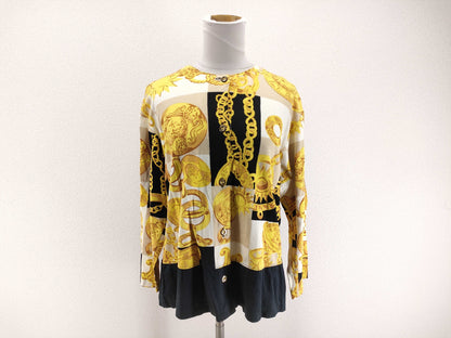 CELINE Triomphe Gold Pattern CELINE Cardigan Triomphe Design Top