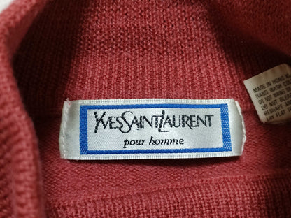 Yves Saint Laurent YSL logo embroidered Saint Laurent wool knit sweater top