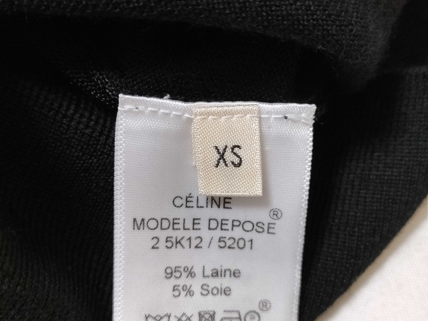 CELINE Phoebe Triomphe Logo Embroidered Knit Cardigan in Black. Triomphe Logo Embroidered Wool Phoebe Fa Iro Cardigan.