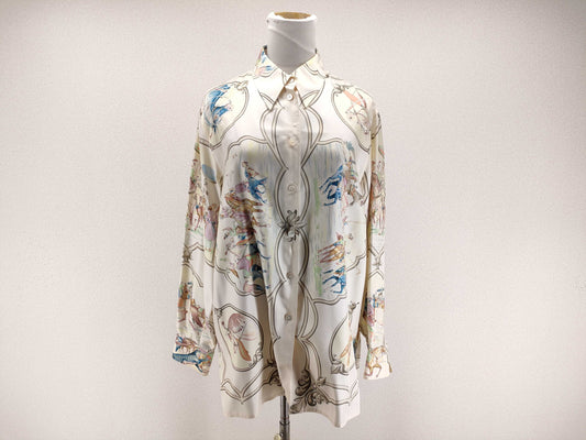 HERMES Margiela Collection 100% Silk Hermès Blouse Top