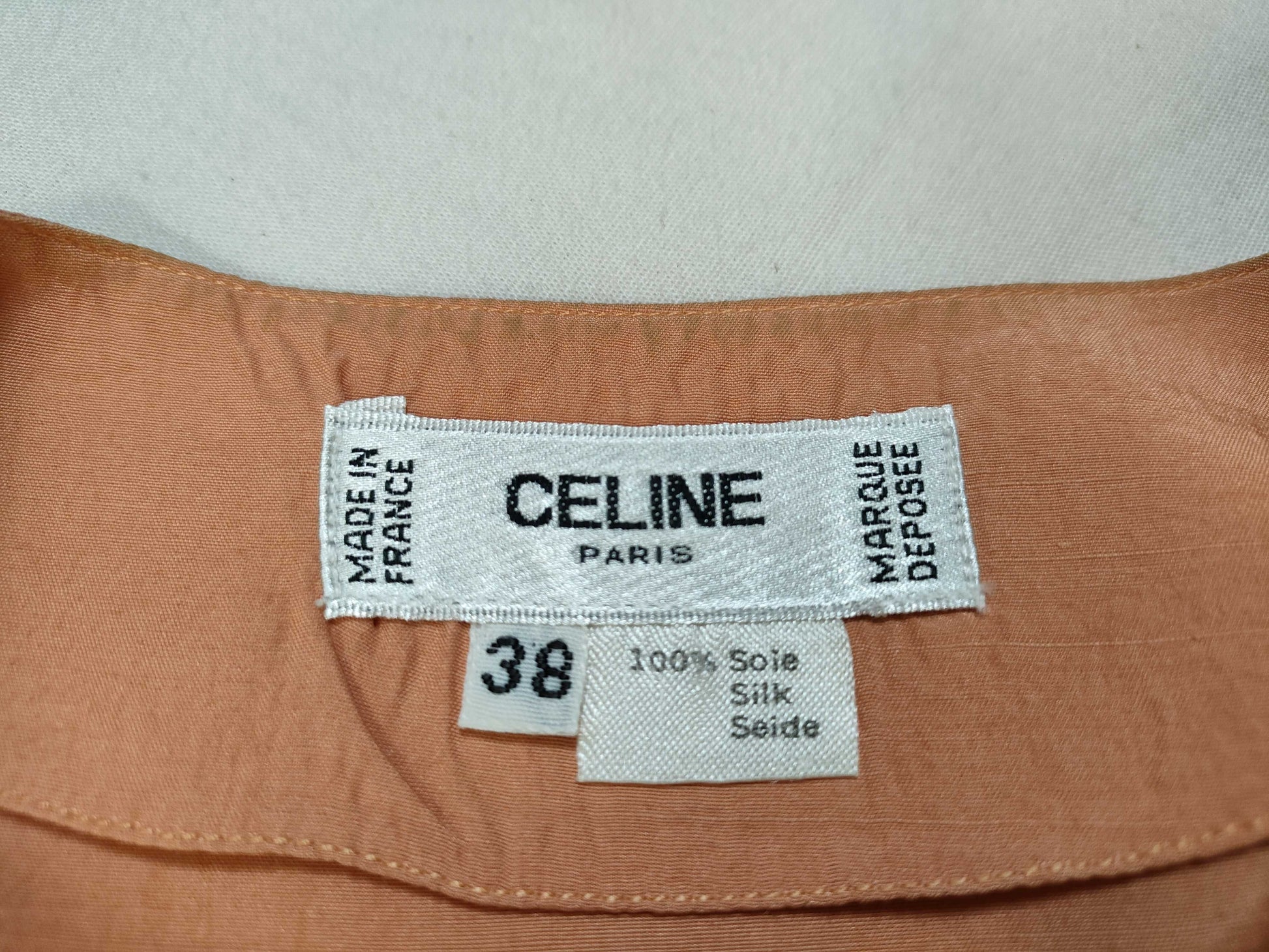 CELINE 100% Silk Tunic Blouse Shirt