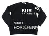BURBERRY Men's Horseferry Black Knit Sweater, Horseferry Tops