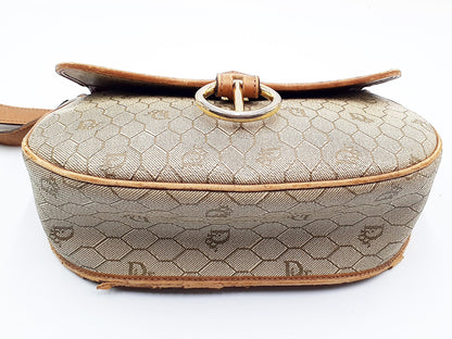 Dior Honeycomb Pattern Gold Hardware Leather Shoulder Bag