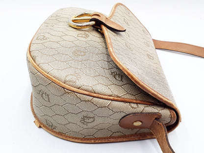 Dior Honeycomb Pattern Gold Hardware Leather Shoulder Bag