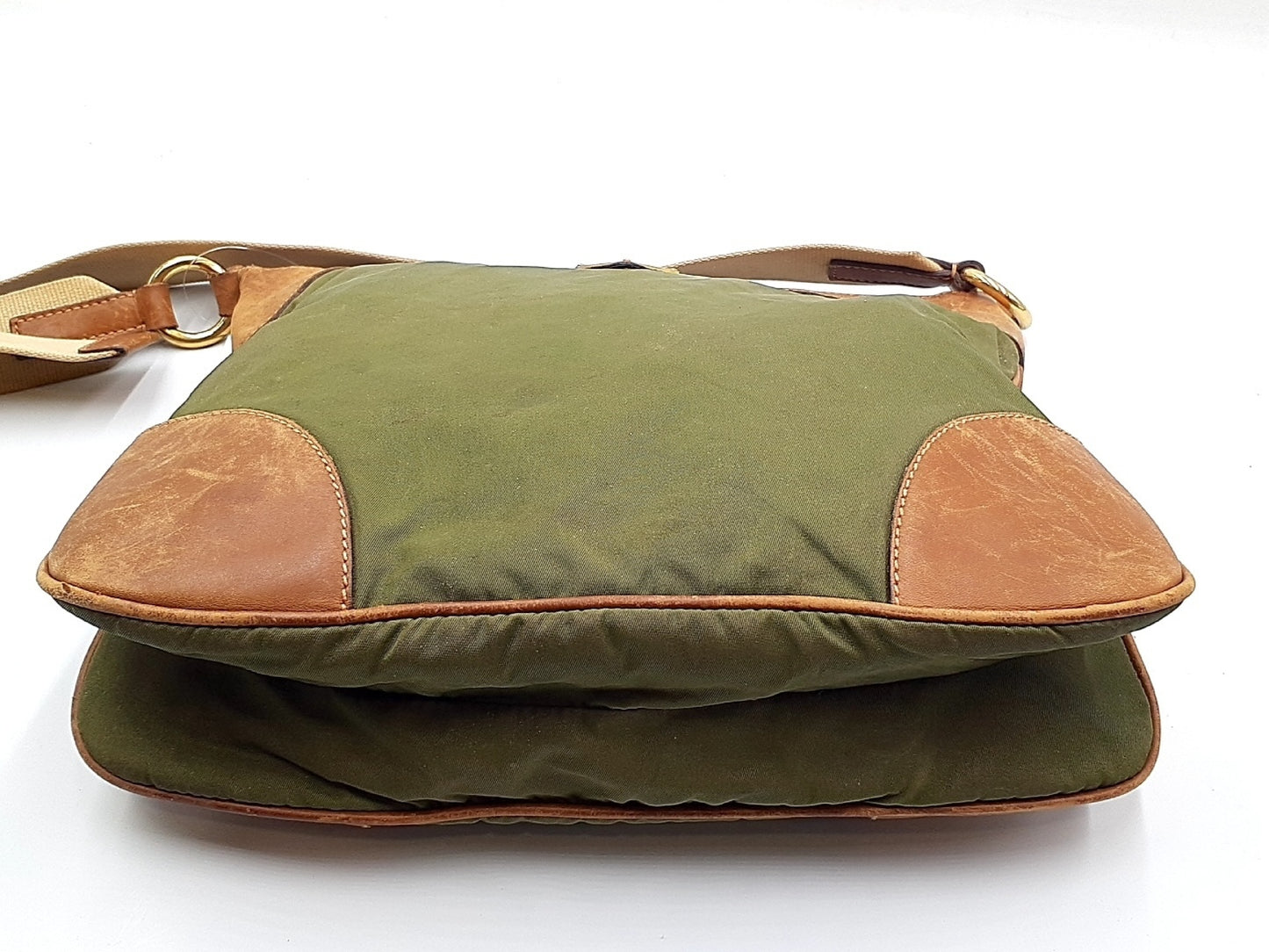 PRADA Nylon Gold Hardware Triangle Plate Shoulder Bag