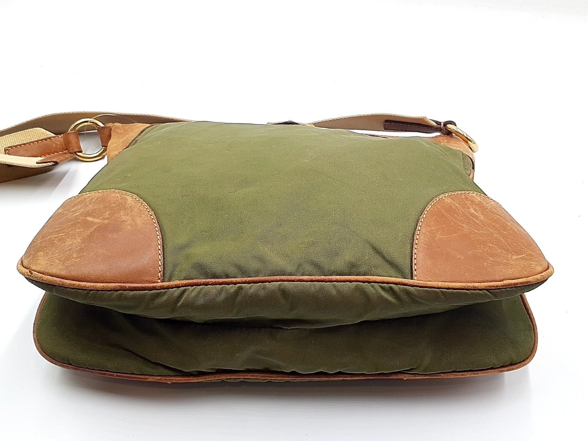 PRADA Nylon Gold Hardware Triangle Plate Shoulder Bag