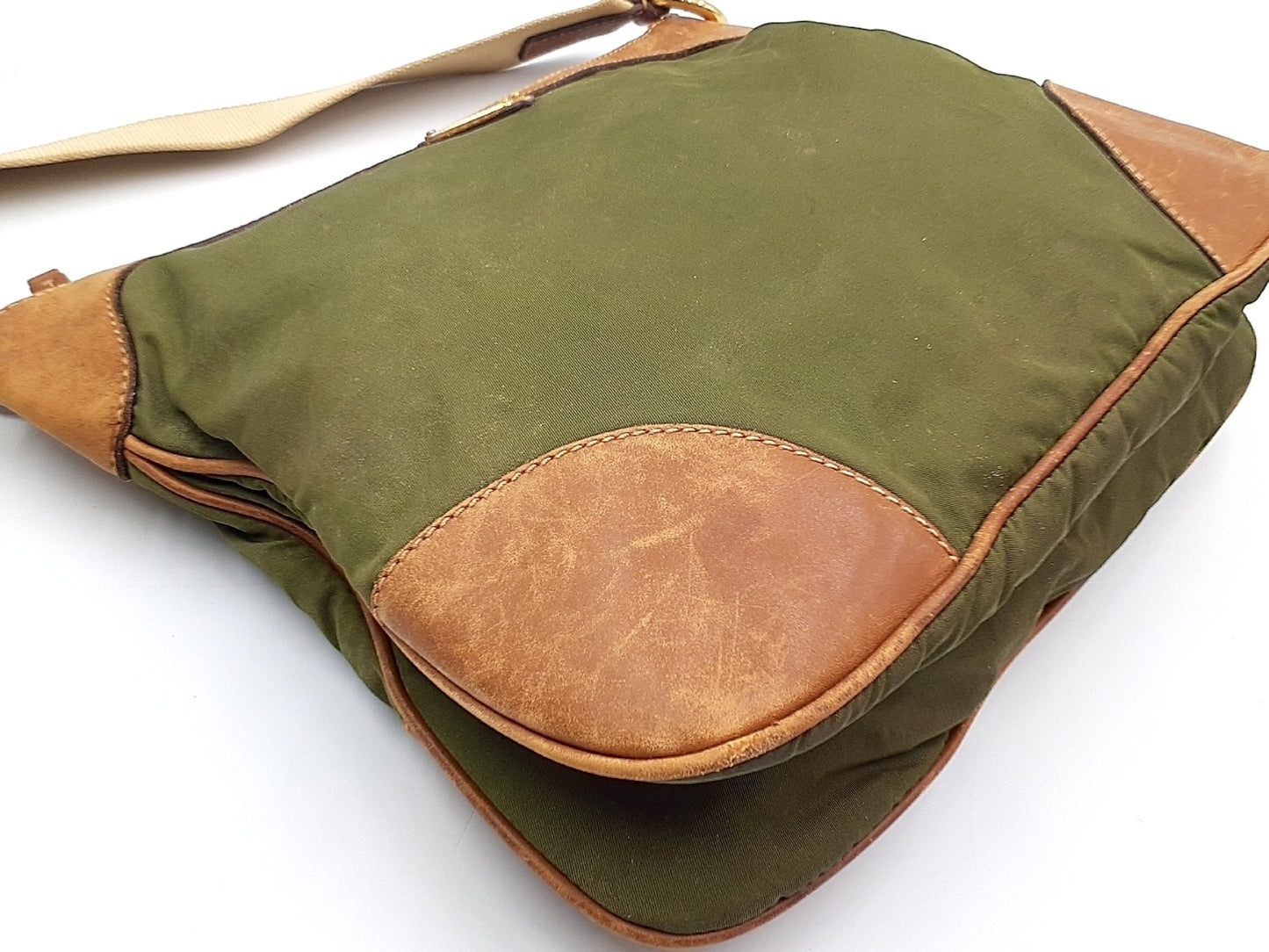 PRADA Nylon Gold Hardware Triangle Plate Shoulder Bag