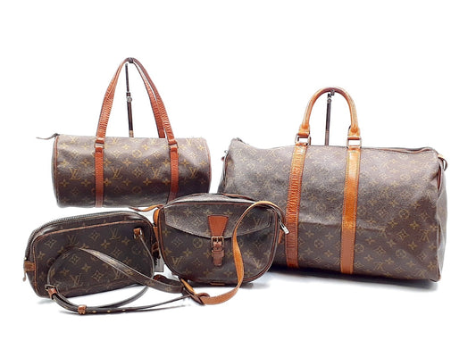LOUIS VUITTON 4-piece set: Monogram Keepall 45, Papillon 30, Marly Bandouliere, and Jone Fille bag