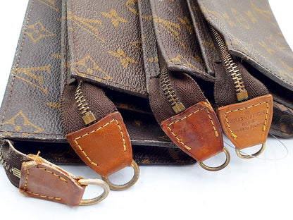 LOUIS VUITTON 4-Piece Monogram Bucket Pouch Set