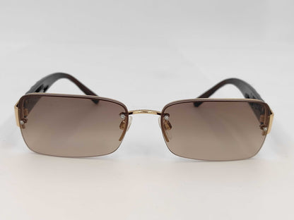  CHANEL CHANEL 4130-B Coco Mark Gold Rhinestone Brown Sunglasses Eyeglasses Sunglasses Eyeglasses