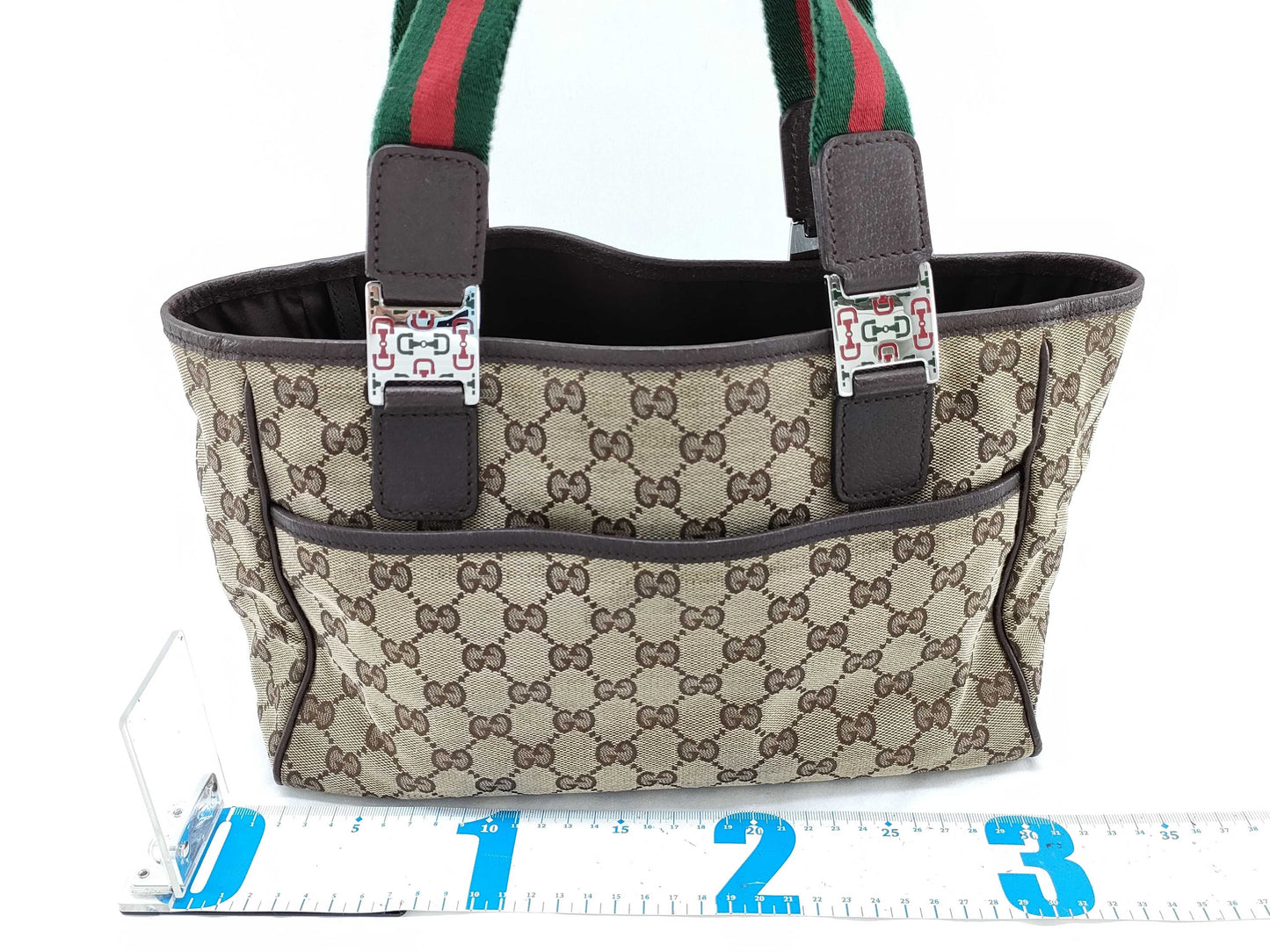 GUCCI GG Canvas Gucci Handbag Sherry Line Handbag