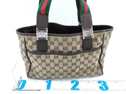 GUCCI GG Canvas Gucci Handbag Sherry Line Handbag
