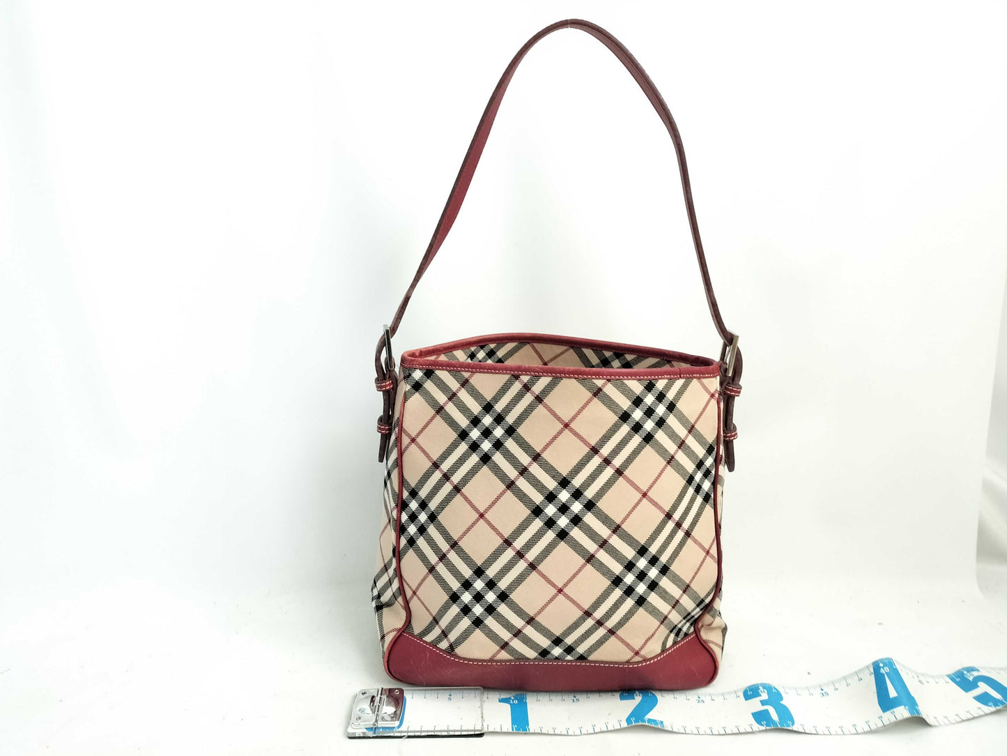 BURBERRY Blue Label Nova Check Shoulder Bag Red