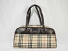 BURBERRY Nova Check Mini Boston Leather Handbag