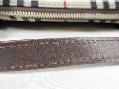 BURBERRY Nova Check Mini Boston Leather Handbag