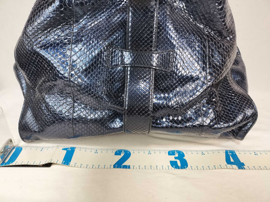 GUCCI GUCCI Gucci Stirrup Python Tote Bag Handbag Horsebit Navy Tote Bag