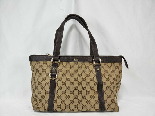 GUCCI GG Canvas GUCCI Gucci Abbey Tote Bag Handbag GG Canvas Brown Tote Bag